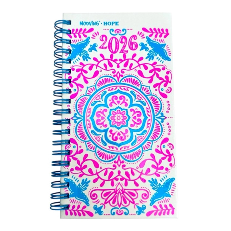 Agenda Mooving 2026 Pocket Hope Azul con Espiral Semana a la Vista Art.1409103